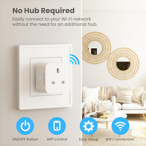 Smart Plug, Wi-Fi Outlet Compatible with Alexa, Google Home, Wireless Smart Socket with Energy Monitoring, Timer & APP Remote Control, 2.4GHz Wi-Fi Only - No Hub Required (1 Pack) - Image 3