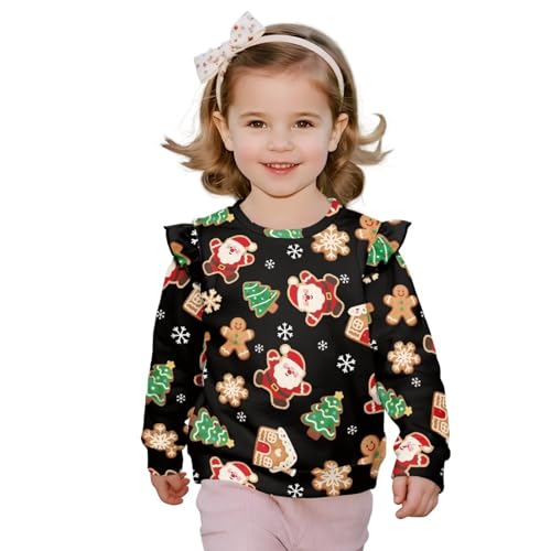 Sweat de Noël fille manches longues col rond vêtement hiver doux 5-6 ans