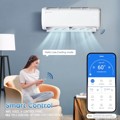 Image of Albott Mini Split Air Conditioner Heat Pump, 18000 BTU 21 SEER2 208V-230V, Energy Star, Remote Control for Rooms up to 1250 Sq.Ft, Wall Ac Unit with 14.8ft Installation Kit, White