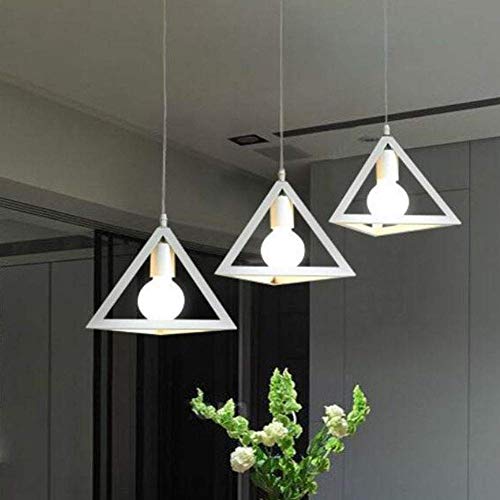 Accesorio de iluminación enjaulado de metal blanco con 3 luces 4