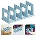 Homoyoyo 2pcs Adjustable Desktop Book Rack and Magazine Organizer, Blue, Space-Saving Book Holder Stand for Office and Home Desk Storage