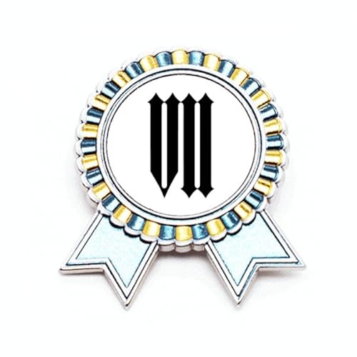 Broche chiffres romains sept noir métal M pour rehausser un costume