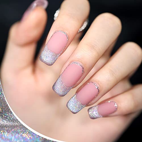 Gaoy Cat Eye Gel Nail Polish, Glitter Holographic Nail Polish With Magnet, 13Ml Rainbow Reflective Translucent Uv Gel For Nail Art, Silver #TOP4