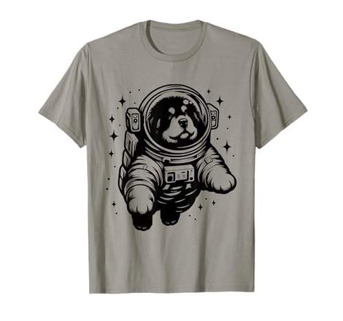 Dog Dad Mom Space Astronaute Mastiff tibétain T-Shirt