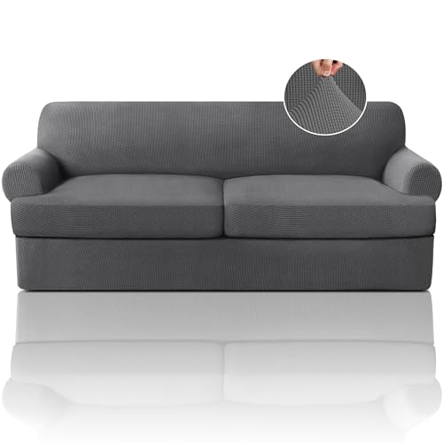 PrinceDeco T Cushion Sofa Slipcover 3 Pieces Sofa Covers for T Cushion Couch Soft Couch Covers Sofa...