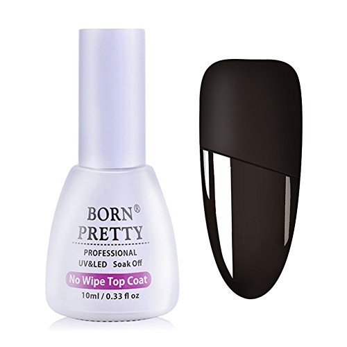 BORN PRETTY Matte Top Coat No Wipe Tempered Gel Nail Polish Set Soak Off manicuring Kit Required UV LED Cured, 6ml 1 Bottle
