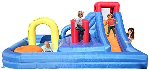 Inflatable Water Slide,Water Pool Includes Big Water Slide, Climbing Wall, and Pool Area | Outdoor Summer Fun for Kids & Families,
