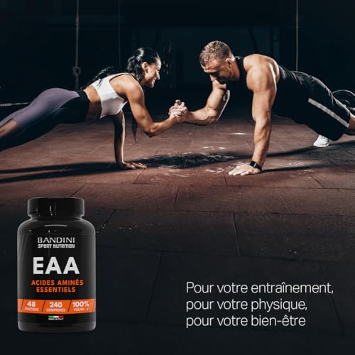 Bandini® EAA Acides Aminés Essentiels - 240 comprimés pour 48 jours - Avec 9 Essential Amino Acids - Complexe de AAE hautement dosé - Intra pré- et post-entraînement - Amino Essentiel - 100% Vegan – Image 3