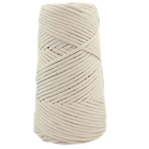GANXXET Organic Combed Cotton Cone 4MM - Weaving Cotton Cone, Crochet Cotton Cone, Macrame Cotton Cone (Cream)