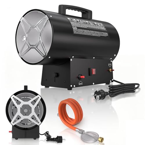 Froadp Gasheizer 30 KW Schwarz, Gasheizgebläse für Innenräume...