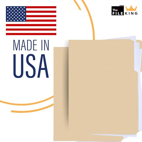 The File King Manila File Folder with Two 2" Fastener Prongs - Letter Size | Box of 50 | 1/3 Cut Top Tab | Positions 1 & 3 | Organize Papers for Easy Storage | American Made by The File King - Image 5