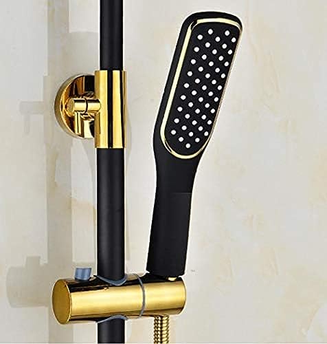 Ensemble de douche de luxe noir doré avec mitigeur et robinet de baignoire intégré - 7