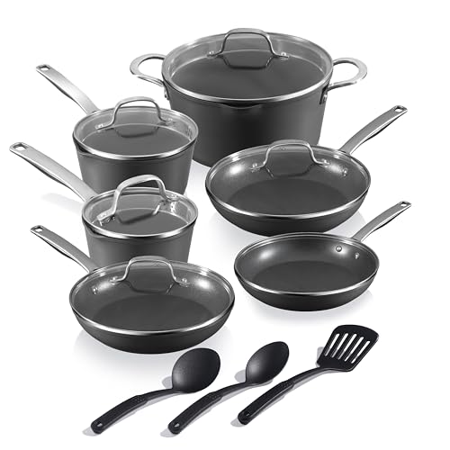 Image of GRANITESTONE 14 Pc Induction Cookware Sets, Kitchen Pots and Pans Set Non Stick, Kitchen Cookware Sets, Nonstick Cookware Set, Non Stick Pots and Pan Set, Hard Anodized, Oven and Dishwasher Safe
