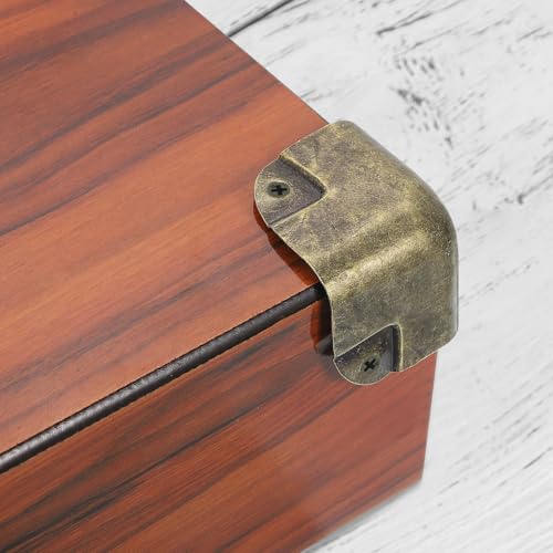 Image of uxcell 4 Pcs Decorative Box Corner Cover, 37mm Metal Edge Guard, Furniture Corner Edges Protector, Silver