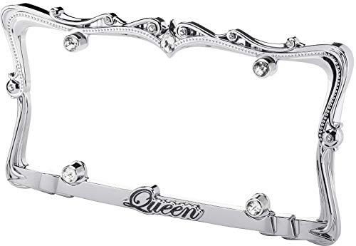 Cruiser Accessories 22630 Queen License Plate Frame, Chrome/Clear W/Fastener Caps #TOP1