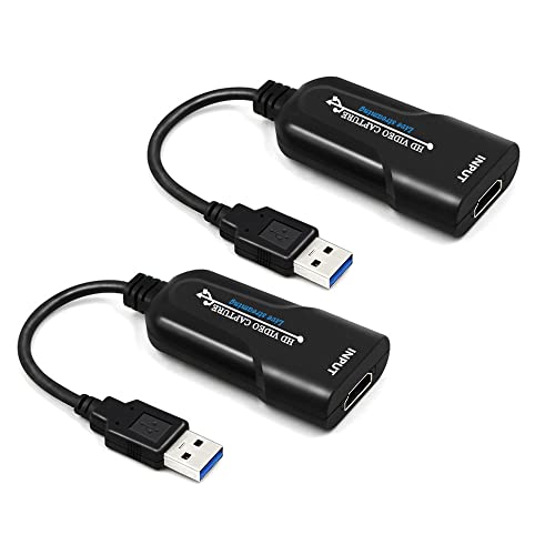 Carte de capture USB 2.0 lot de 2 pour enregistrement vidéo et acquisition HD 1080P