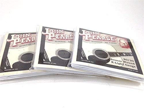John Pearse Guitar Strings 3 Pack Acoustic 80/20 Bronze Wound Extra Light #100XL