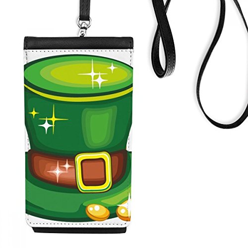 Cadeau St.Patrick Jour avec cette bourse smartphone cuir motif chapeau vert