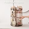 360 Rotating Makeup Organizer with Lipstick Slots, DIY 8 Adjustable Height Spinning Skincare Organizers, Brush and Perfume Storage Carousel, Cosmetic Display Case for Vanity Bathroom Countertop #2