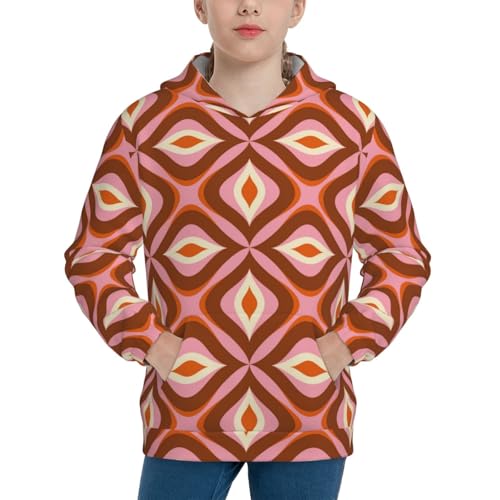 70s Retro Style Kid Hoodies Boys Sweatshirts Girls Pullover with Pocket