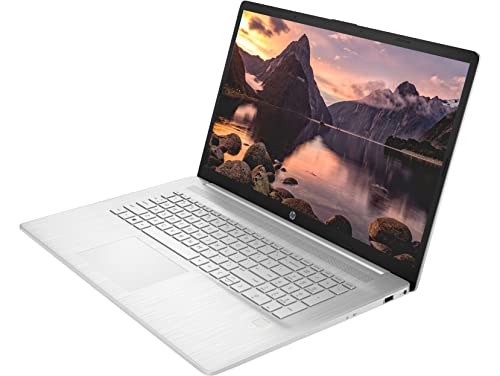 Image of HP 17 Laptop, 17.3 inch HD+ Touchscreen, 12th Gen Intel i7-1255U Processor, 16GB DDR4 RAM, 512GB SSD, Wi-Fi 6, Webcam, Backlit Keyboard, Fingerprint Reader, HDMI, Windows 11 Home, Silver