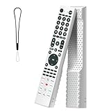 KONXISA リモコンカバー 対応 ハイセンス Hisense リモコン 40A4N / 50E60N / 43E60N / 55E60N / 65E60N / 40E4N / 24A4N / 32A4N / 32E4N / 65E7N / 75E60N 用 シリコンカバー 滑り止め加工 洗える 防塵 防汚 耐衝撃 付属ストラップ 背面ドットデザイン おしゃれ リモコン保護ケース (ホワイト)