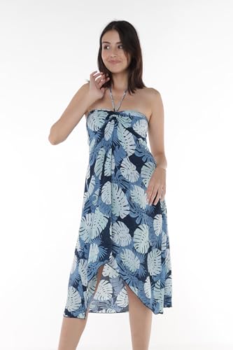Image of Matchable Couple Hawaiian Shirt or Dress Signature Prints Pacific Palm | Sold Individually; Matchable Couple Collection; Soft Comfortable Fabric; Signature Tropical Prints; Vacation Ready