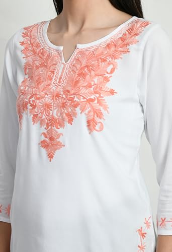 Image of QAZMI Short Kurti for Women| Rayon Cotton Embroiderd Kurta | Women
