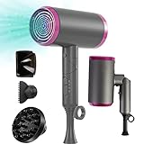 Haartrockner Ionen, iToncs 3 in 1 Glattes und Locken Föhn mit Diffusor, 1800W Reisefön Klappbar Klein Ultraleichter Haarfön, Professional Ionen Reparieren Haarpflege Haar Fohn Heißer/Kalter