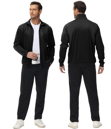 GYMELITE Agasalho Esportivo Masculino X-Large Preto com Manga Comprida e Jaqueta com Zíper Completo