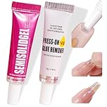 30-Day Strong Nail Glue Gel, No UV Lamp Needed, Fast-Drying 15s, Includes Easy Remover, Long-Lasting Adhesive for Press-On & False Nails, Perfect for At-Home Nail Art
