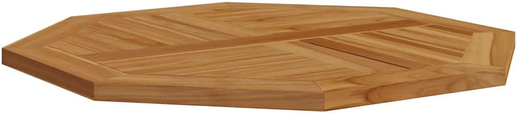 31.5" Octagonal Solid Teak Wood Table Top, Weather-Resistant Replacement Tabletop with Parasol Hole for Garden, Patio, Dining, Rustic Indoor & Outdoor Furniture