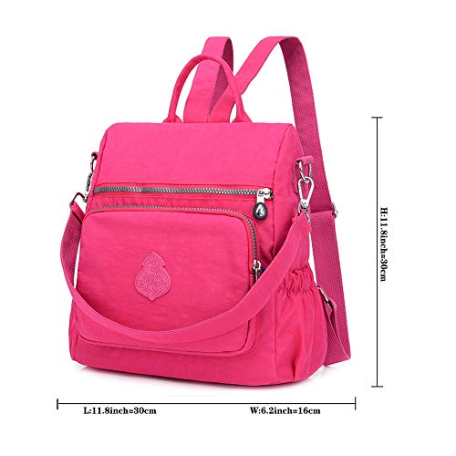 Image of MINTEGRA Women Shoulder Backpack Multi-Pocket Nylon Purse Large Capacity Waterproof Casual Daypack