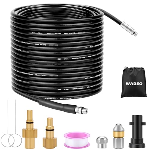 Wadeo Manguera Para Limpieza De Tuberías De Alta Presión De 30 M Para Kärcher Y Lavor, Juego De Mangueras Para Limpieza De Tuberías 180bar 2610 Psi, Compatible Con Kärcher K2 K3 K4 K5 K6 K7 Wadeo Manguera Para Limpieza De Tuberías De Alta Presión De 30 M Para Kärcher Y Lavor, Juego De Mangueras Para Limpieza De Tuberías 180bar 2610 Psi, Compatible Con Kärcher K2 K3 K4 K5 K6 K7