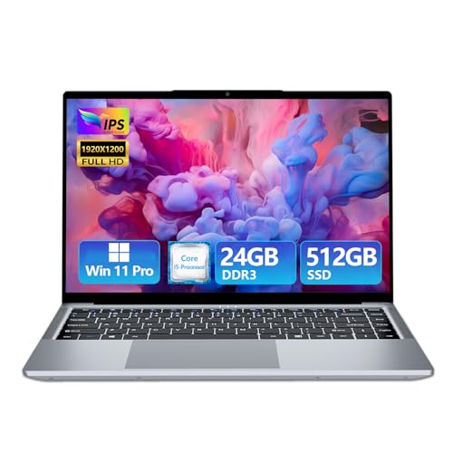 Laptop-Core i5, Gaming-Laptop Up to 3.60GHZ, Computer Laptops for 24GB RAM 512GB SSD, Business Laptop Full HD 1920X1200 Display 180 Angle Opening WIFI 5 Win 11 Pro HDMI & USB-A 100W HD Front Camera