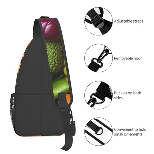 Mochila de hombro estampado de frutas y verduras para senderismo miniatura 5