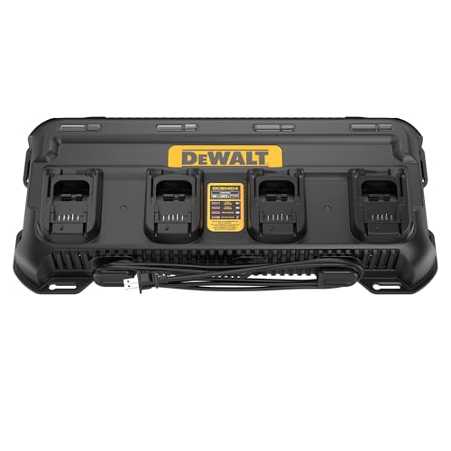 DEWALT Battery Charger 12V MAX 20V MAX FLEXVOLT 20V/60V MAX 4 Amp Fast Charger Multiport Simultaneous Charging Station (DCB1404)