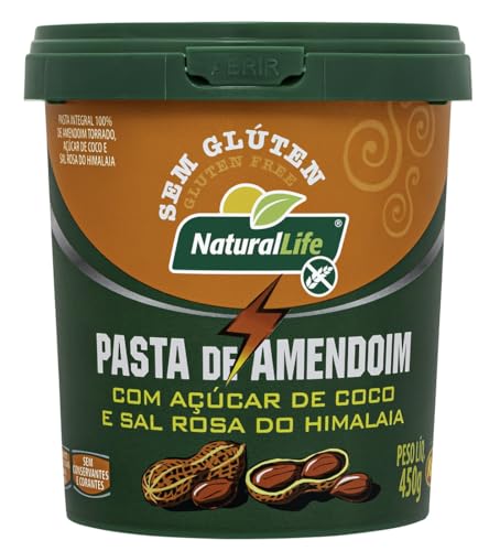 Pasta de Amendoim com Açúcar de Coco e Sal Rosa do Himalaia - Natural Life - Sem Glúten - 450g