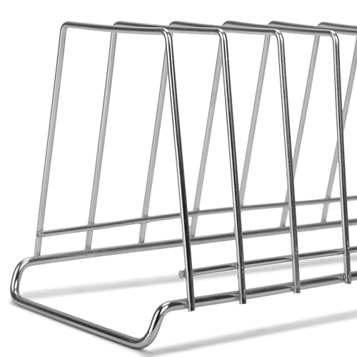 Image of Namani 9 Section Stainless Steel Plate Stand | Dish Organizer Rack for Kitchen Cabinet & Countertop | Rust Proof Plate Holder for Dishes, Thali & Lids (Silver)