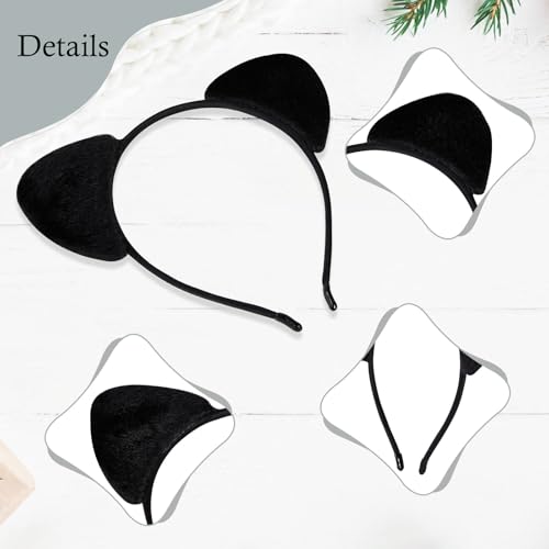 Image of FANYITY Plush Black Cat Ears Headband for Women,Perfect Addition to Catwoman Costumes and Halloween Outfits(Black Cat Ears)