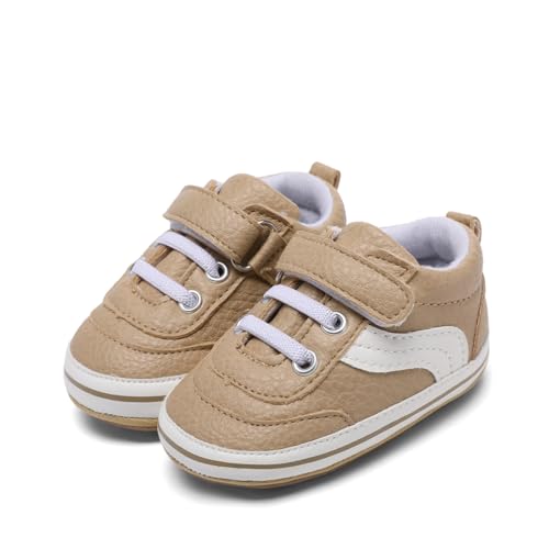 Image of Clowora Baby Boys Girls Shoes Non-Slip Rubber Sole Sneakers Infant First Walking Toddler Crib Shoes Newborn Loafers Flats.