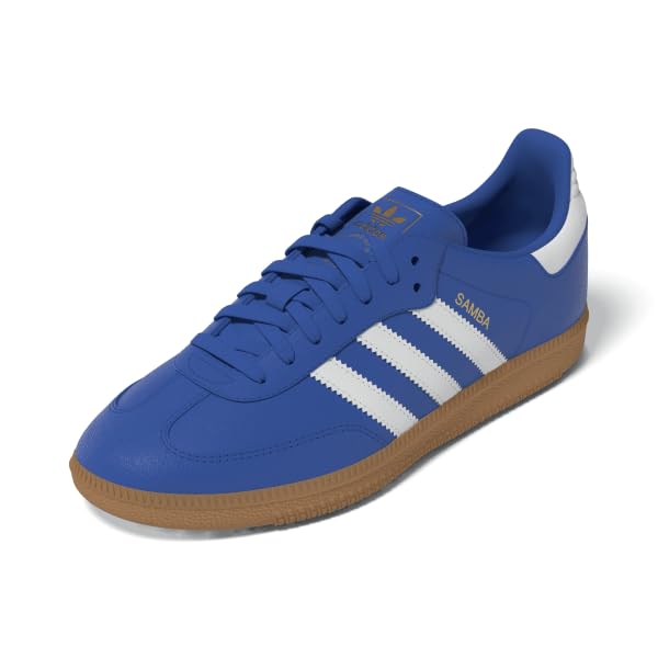 adidas Blue/FTWWHT/GUM3 Unisex Samba OG J BlueFtwr White/Gum 3 3.5 US, Wide Little_Kid