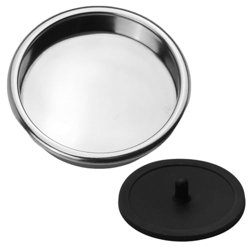 Filtro ciego, disco de inserción de acero inoxidable de 58 mm y disco ciego de filtro ciego de goma negra de 50 mm, compatible con máquinas de café Gaggia Classic Breville, accesorios para máquinas de