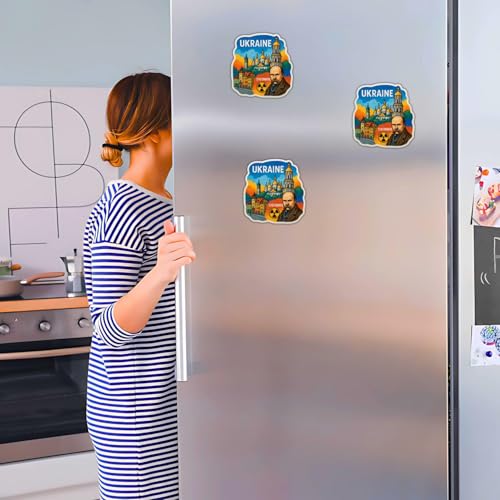 Image of Zesta Wooden Fridge Magnets Set | Refrigerator Decor Magnets for Kitchen | India Souvenir Fridge Magnet Collection | Wooden Magnet for Fridge Door Decoration (Ukraine)