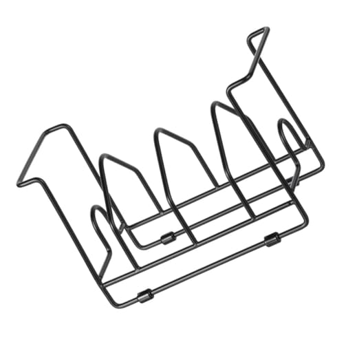 BESTonZON 鉄製多食器収納ラック 水切りシンク上対応 鍋蓋 皿立て ブラック 台所整理用堅牢な家用収納ホルダー