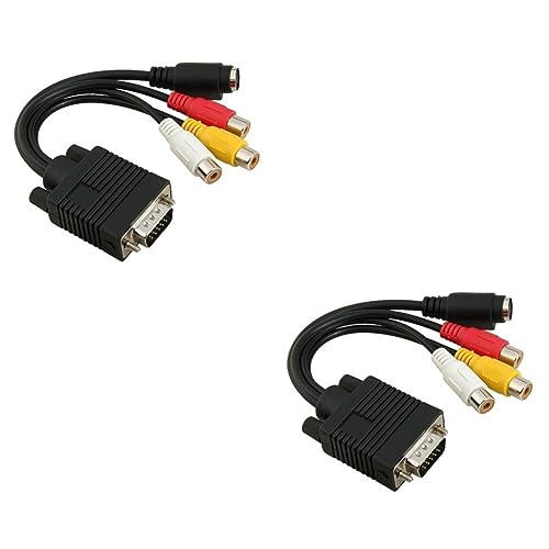 HEMOTON 2pezzi Adattatore S-video Convertitore Video Compatibile Schede Grafiche e Cablaggio
