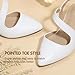Hehainom Girls Dress Shoes Kitten Heels Sandals Little Big Kids Pointed Toe Slingback Wedding Party Pumps White Pu Shoes Size 4