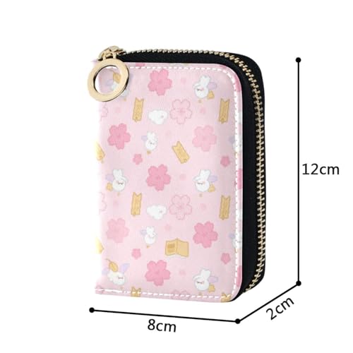 Women's Flowers Floral Cute Credit Card Holder Wallet Leather Zipper Card Case for Ladies Girls 203005652