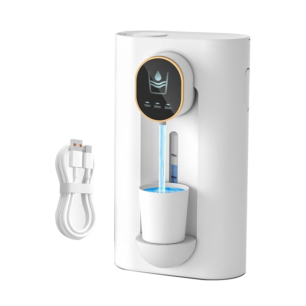 CTRLZS Mouthwash Dispenser for Bathroom, 18.26 Oz (540Ml) Touchless Auto Mouth Wash Dispenser with Magnetic Cups White