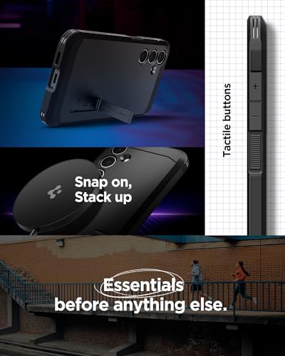 Image of Spigen for Galaxy S24 FE Case, Tough Armor MagFit [Kickstand] [Compatible with MagSafe] [Military-Grade Protection] - Black